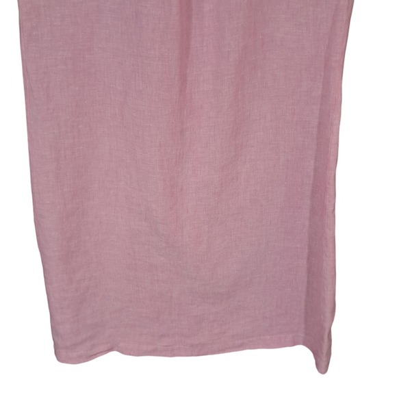 Pure‎ Navy Linen Dress Womens Medium Pink Lightweight Knew High Gauze Coastal - Picture 7 of 11